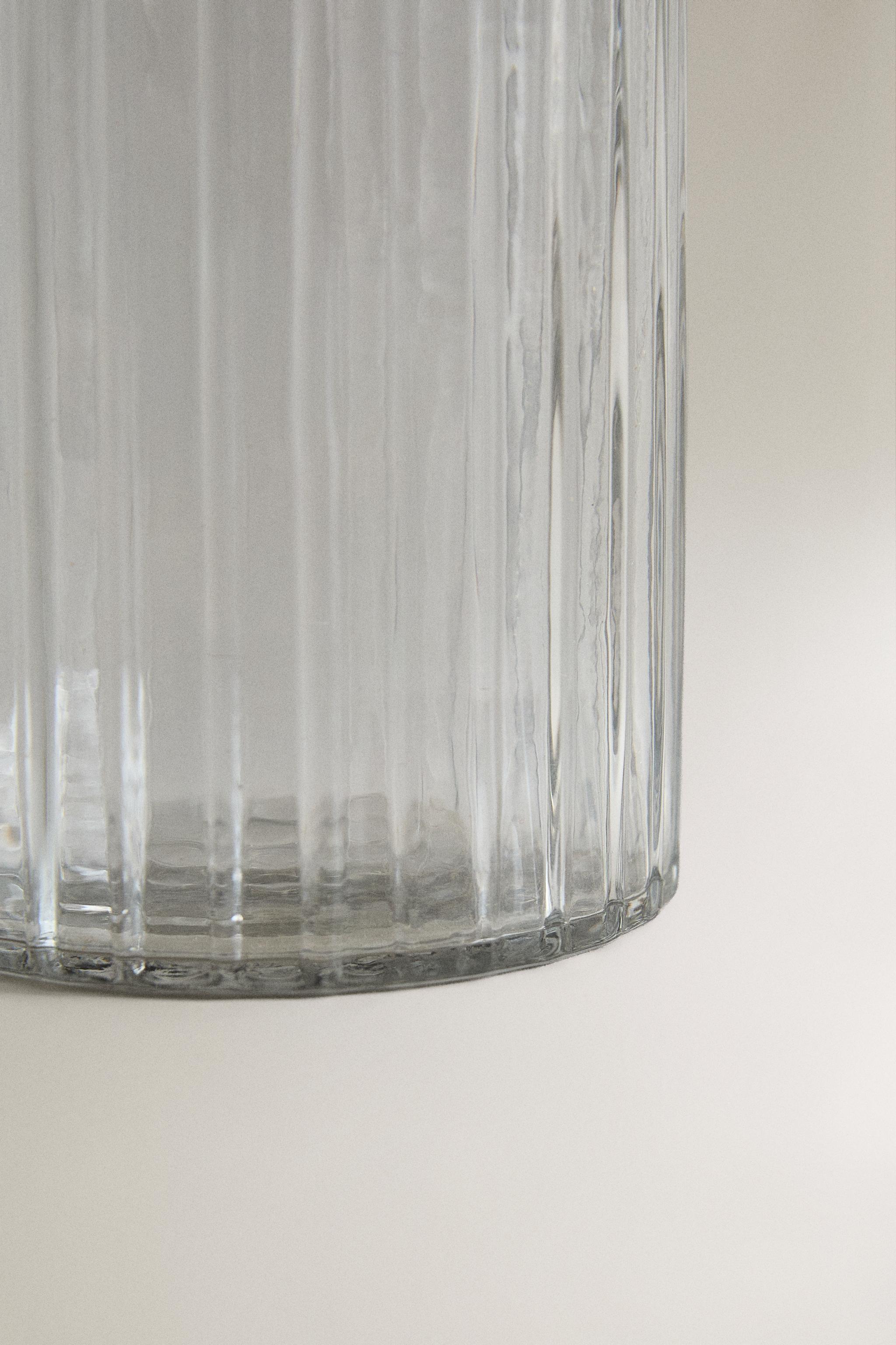 VERRE À DENTS EN VERRE RELIEF ET MÉTAL
